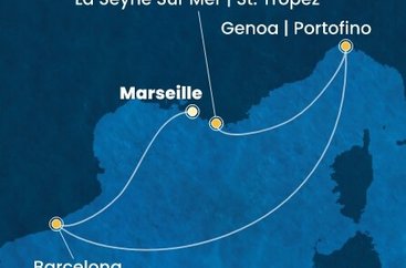 Francie, Španělsko, Itálie z Marseille na lodi Costa Fascinosa