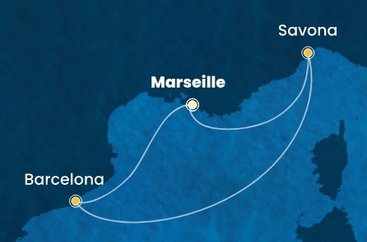 Francie, Itálie, Španělsko z Marseille na lodi Costa Fascinosa