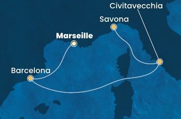 Francie, Španělsko, Itálie z Marseille na lodi Costa Pacifica