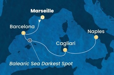 Francie, Španělsko, Itálie z Marseille na lodi Costa Toscana