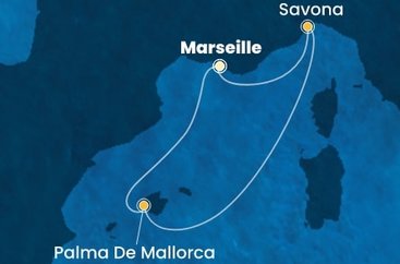 Francie, Itálie, Španělsko z Marseille na lodi Costa Diadema