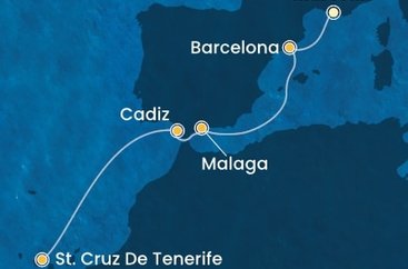 Francie, Španělsko z Marseille na lodi Costa Smeralda