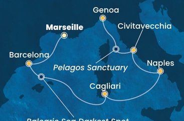 Francie, Španělsko, Itálie z Marseille na lodi Costa Smeralda