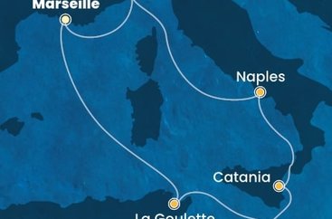 Francie, Tunisko, Malta, Itálie z Marseille na lodi Costa Fascinosa
