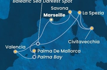 Francie, Španělsko, Itálie z Marseille na lodi Costa Pacifica