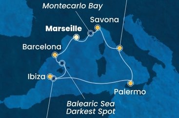 Francie, Španělsko, Itálie z Marseille na lodi Costa Toscana