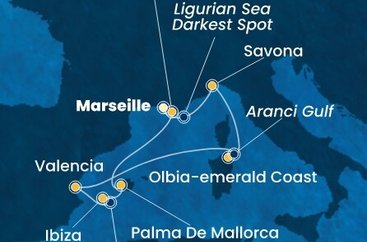 Francie, Itálie, Španělsko z Marseille na lodi Costa Fascinosa