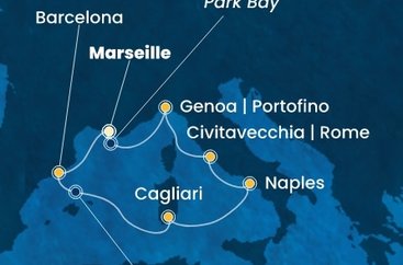 Francie, Španělsko, Itálie z Marseille na lodi Costa Toscana