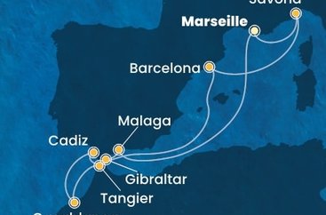 Francie, Itálie, Španělsko, Maroko, Velká Británie z Marseille na lodi Costa Fascinosa