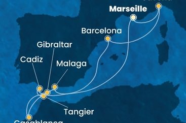 Francie, Itálie, Španělsko, Velká Británie, Maroko z Marseille na lodi Costa Fascinosa