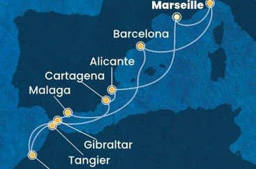 Francie, Itálie, Španělsko, Maroko, Velká Británie z Marseille na lodi Costa Pacifica