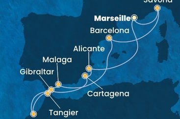 Francie, Itálie, Španělsko, Maroko, Velká Británie z Marseille na lodi Costa Pacifica