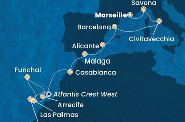 Francie, Itálie, Španělsko, Maroko, Portugalsko z Marseille na lodi Costa Pacifica