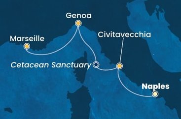 Itálie, Francie z Neapole na lodi Costa Smeralda