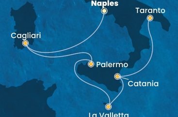 Itálie, Malta z Neapole na lodi Costa Serena