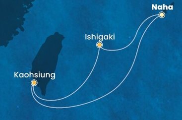 Japonsko, Tchaj-wan z Naha na lodi Costa Serena