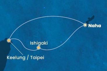 Japonsko, Tchaj-wan z Naha na lodi Costa Serena