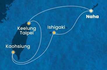 Japonsko, Tchaj-wan z Naha na lodi Costa Serena