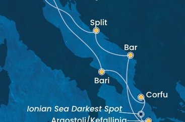 Itálie, Řecko, Černá Hora, Chorvatsko z Marghery na lodi Costa Deliziosa