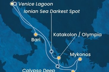 Itálie, Řecko z Marghery na lodi Costa Deliziosa