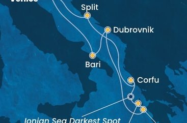 Itálie, Chorvatsko, Řecko z Marghery na lodi Costa Deliziosa