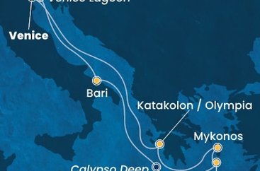 Itálie, Řecko z Marghery na lodi Costa Deliziosa