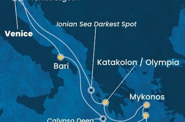 Itálie, Řecko z Marghery na lodi Costa Deliziosa