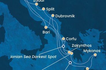 Itálie, Řecko, Chorvatsko z Marghery na lodi Costa Deliziosa