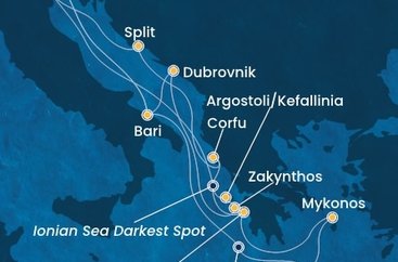 Itálie, Řecko, Chorvatsko z Marghery na lodi Costa Deliziosa