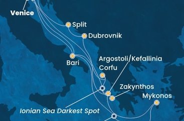 Itálie, Řecko, Chorvatsko z Marghery na lodi Costa Deliziosa