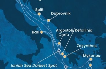 Itálie, Řecko, Chorvatsko z Marghery na lodi Costa Deliziosa