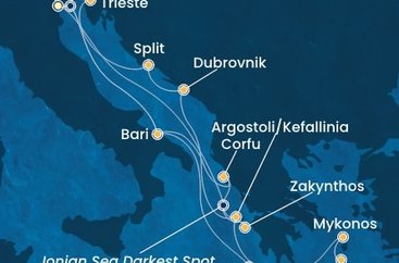 Itálie, Řecko, Chorvatsko z Marghery na lodi Costa Deliziosa