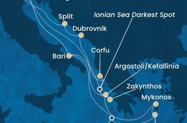 Itálie, Řecko, Chorvatsko z Marghery na lodi Costa Deliziosa