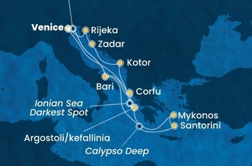 Itálie, Řecko, Černá Hora, Chorvatsko z Marghery na lodi Costa Deliziosa
