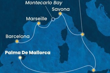 Španělsko, Itálie, Francie z Palma de Mallorca na lodi Costa Toscana