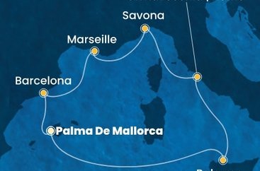 Španělsko, Itálie, Francie z Palma de Mallorca na lodi Costa Toscana