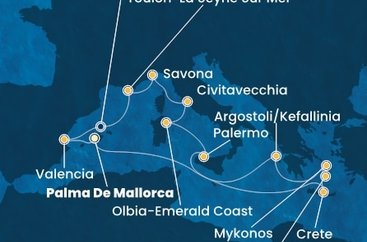 Španělsko, Řecko, Itálie, Francie z Palma de Mallorca na lodi Costa Pacifica