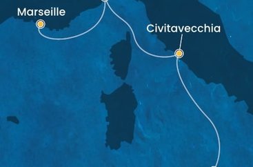 Sicílie, Itálie, Francie z Palerma na lodi Costa Toscana