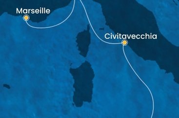 Itálie, Francie z Palerma na lodi Costa Smeralda