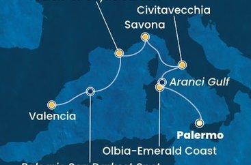 Itálie, Francie, Španělsko z Palerma na lodi Costa Pacifica