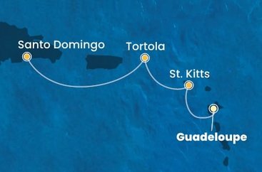 Guadeloupe, Svatý Kryštof a Nevis, Britské Panenské ostrovy, Dominikánská republika z Pointe-à-Pitre na lodi Costa Fascinosa