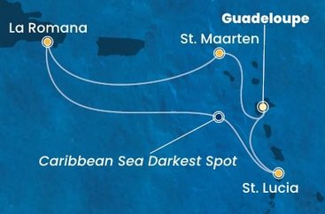 Guadeloupe, Svatý Martin, Dominikánská republika, Svatá Lucie z Pointe-à-Pitre na lodi Costa Fascinosa