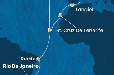 Brazílie, Kapverdy, Španělsko, Maroko z Rio de Janeira na lodi Costa Favolosa