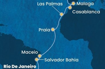 Brazílie, Kapverdy, Španělsko, Maroko, Portugalsko z Rio de Janeira na lodi Costa Diadema
