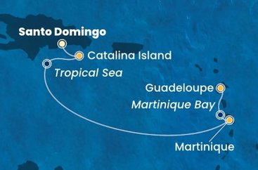 Dominikánská republika, Martinik, Guadeloupe ze Santo Dominga na lodi Costa Fascinosa