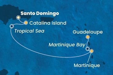 Dominikánská republika, Martinik, Guadeloupe ze Santo Dominga na lodi Costa Fascinosa