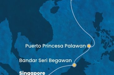 Singapur, Brunej, Filipíny, Čína ze Singapuru na lodi Costa Serena