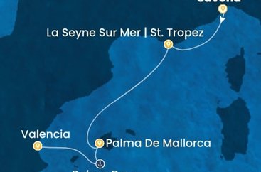 Itálie, Francie, Španělsko ze Savony na lodi Costa Pacifica