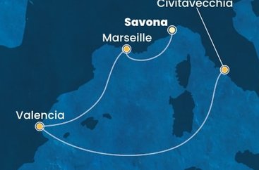 Itálie, Francie, Španělsko ze Savony na lodi Costa Pacifica