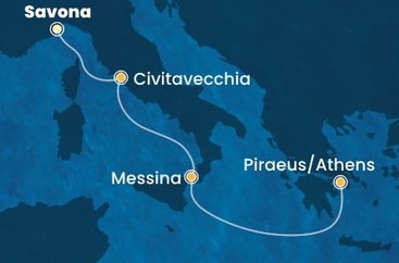 Itálie, Řecko ze Savony na lodi Costa Serena